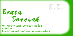 beata dorcsak business card
