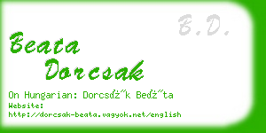 beata dorcsak business card